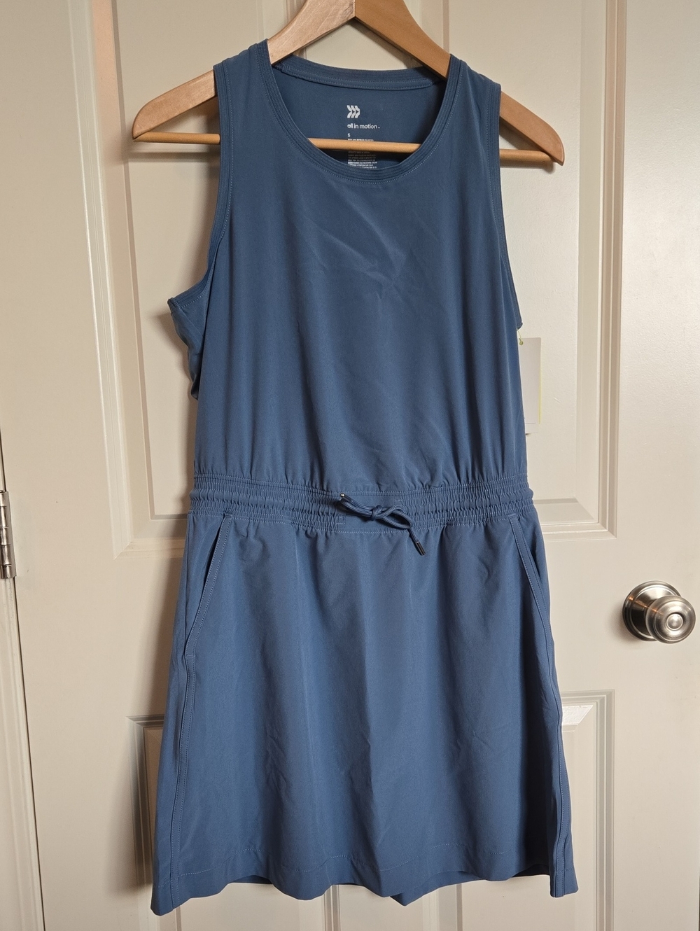 All in Motion Women's Sleeveless Drawstring Waist Dress - Slate Blue